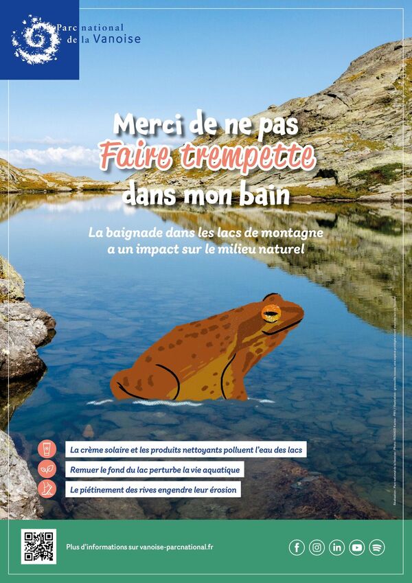 Affiche baignade lac Parc national de la Vanoise